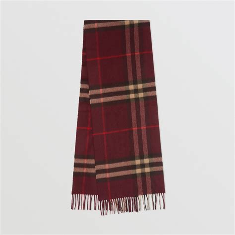 burgundy burberry scarf